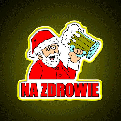 Polish Santa Drinking Na Zdrowie Man Cave Bar Led Neon Sign Rgb Color