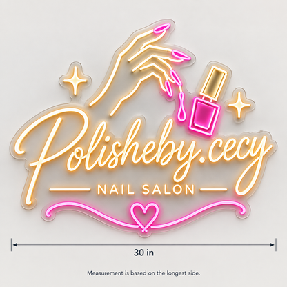 Polisheby.Cecy Custom LED Neon Sign | 431a23a67f20c37e155456277172ae8059564ca533c6a063ad4fd3177200e460 | dimensions