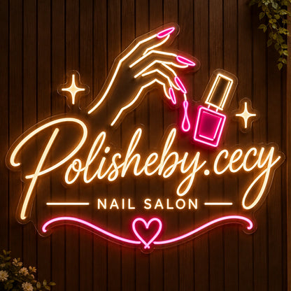 Polisheby.Cecy Custom LED Neon Sign | 82f22794e97a522565394e0472ffee7b1a0e58166a3d2902af902494c6e58dc4 | effect