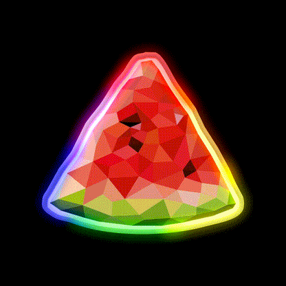 Poly Watermelon Snack Food Led Neon Sign Rgb Color - LED neon sign close-up detail