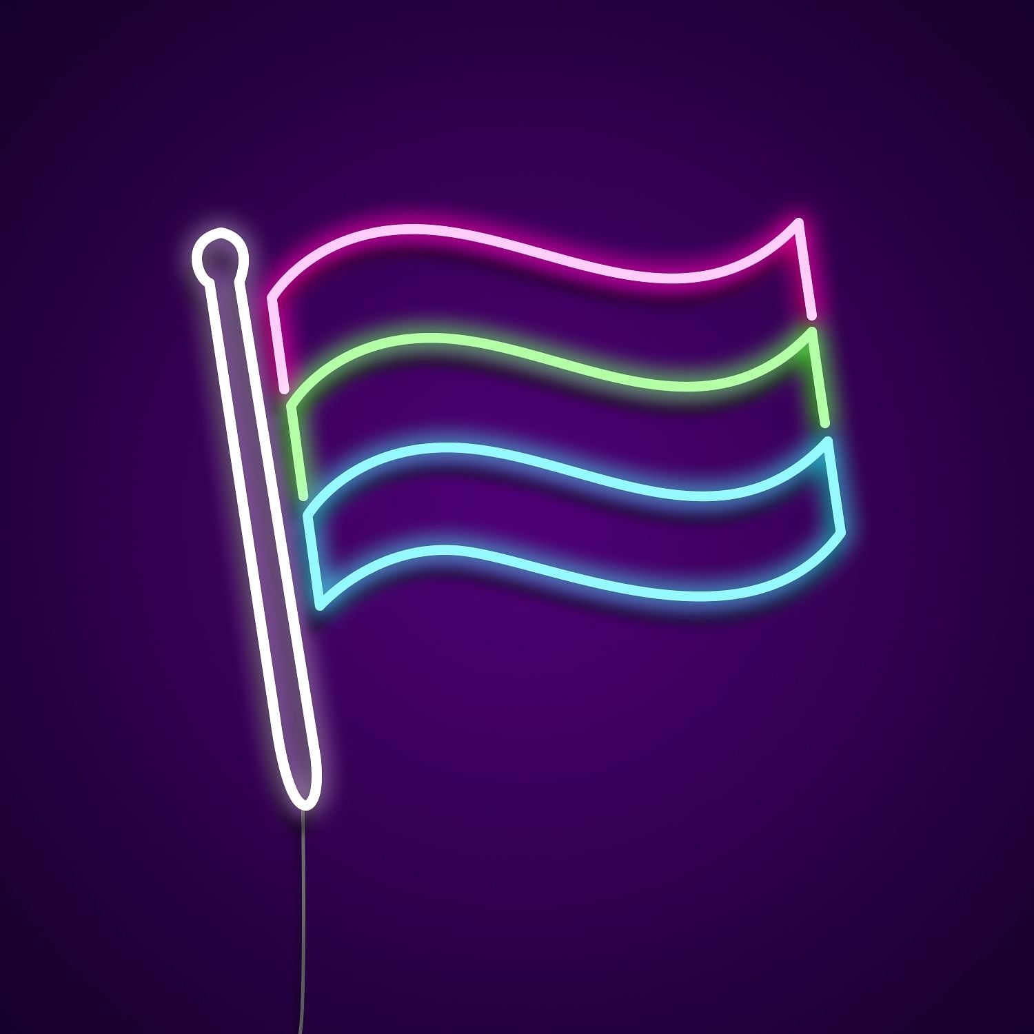 Polysexual Pride Flag Neon Light Sign | Shineneon