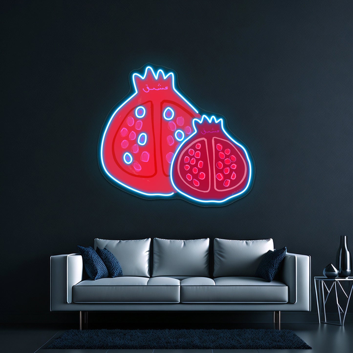 Pomegranate Pop Artwork Led Neon Signs Custom