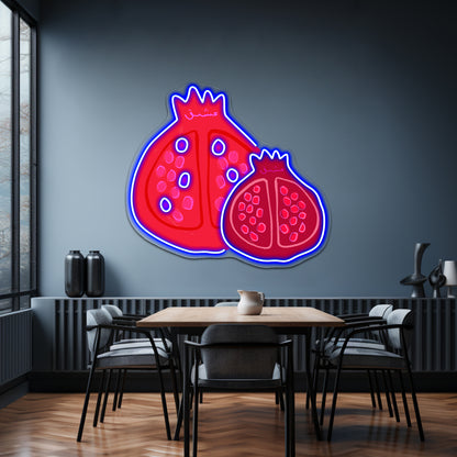 Pomegranate Pop Artwork Led Neon Signs Custom