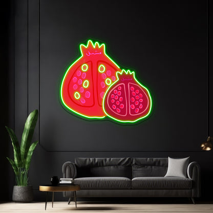 Pomegranate Pop Artwork Led Neon Signs Custom