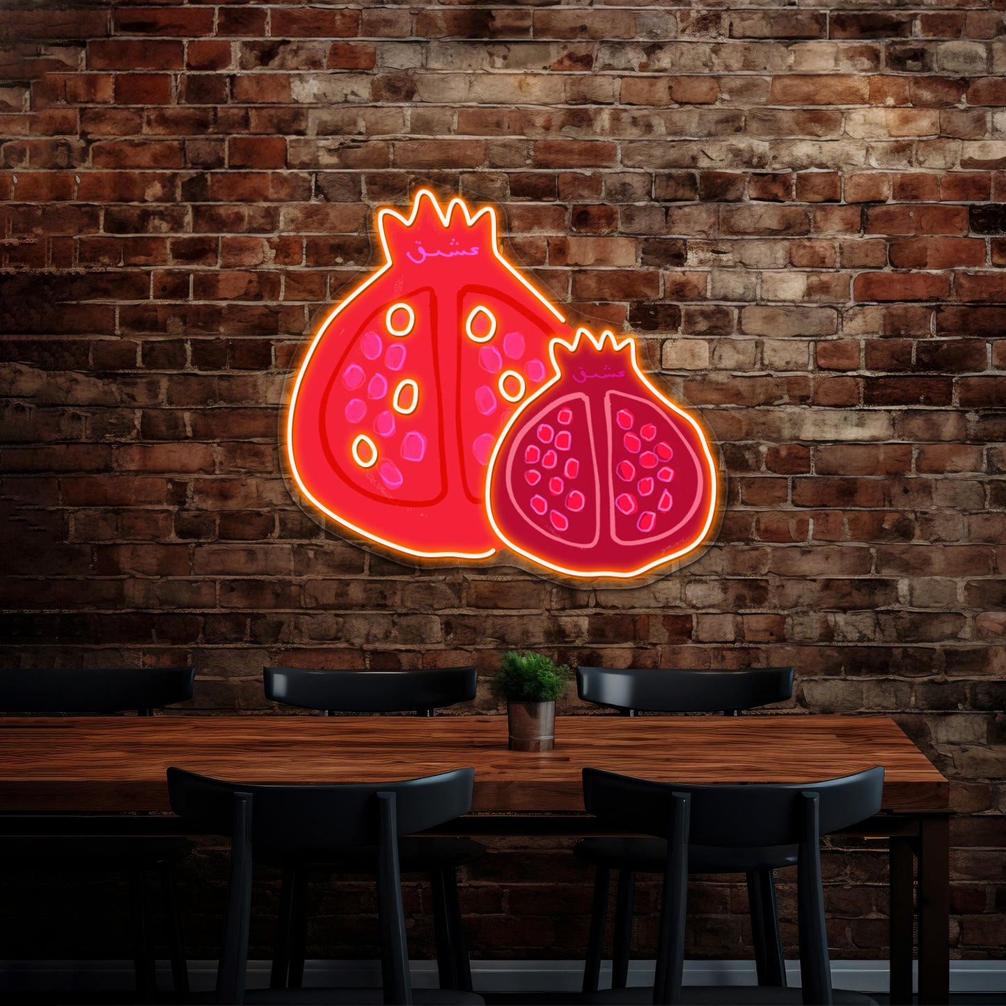 Pomegranate Pop Artwork Led Neon Signs Custom