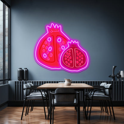 Pomegranate Pop Artwork Led Neon Signs Custom