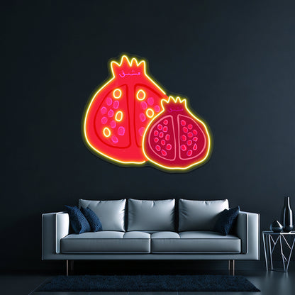 Pomegranate Pop Artwork Led Neon Signs Custom