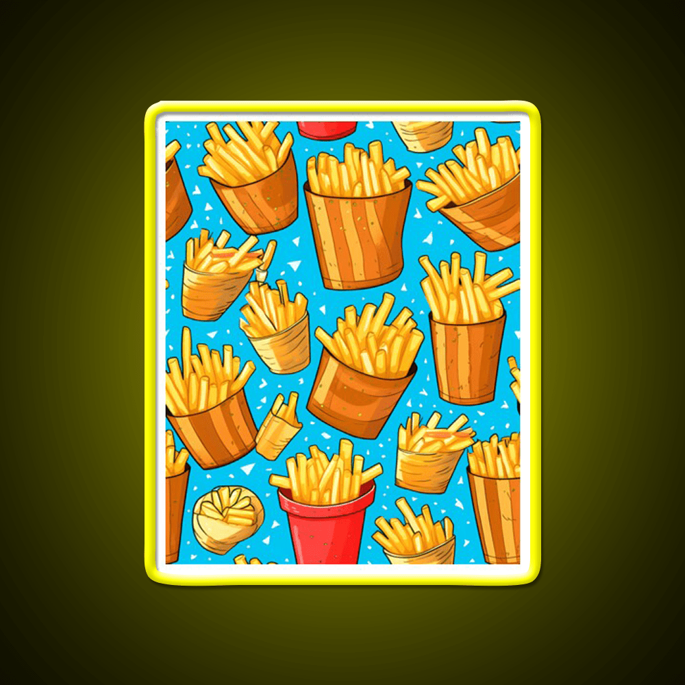 Pommes Frites Fast Food Led Neon Sign For Burger Place Rgb Color - Shineneon