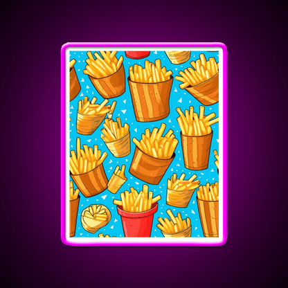 Pommes Frites Fast Food Led Neon Sign For Burger Place Rgb Color - Shineneon