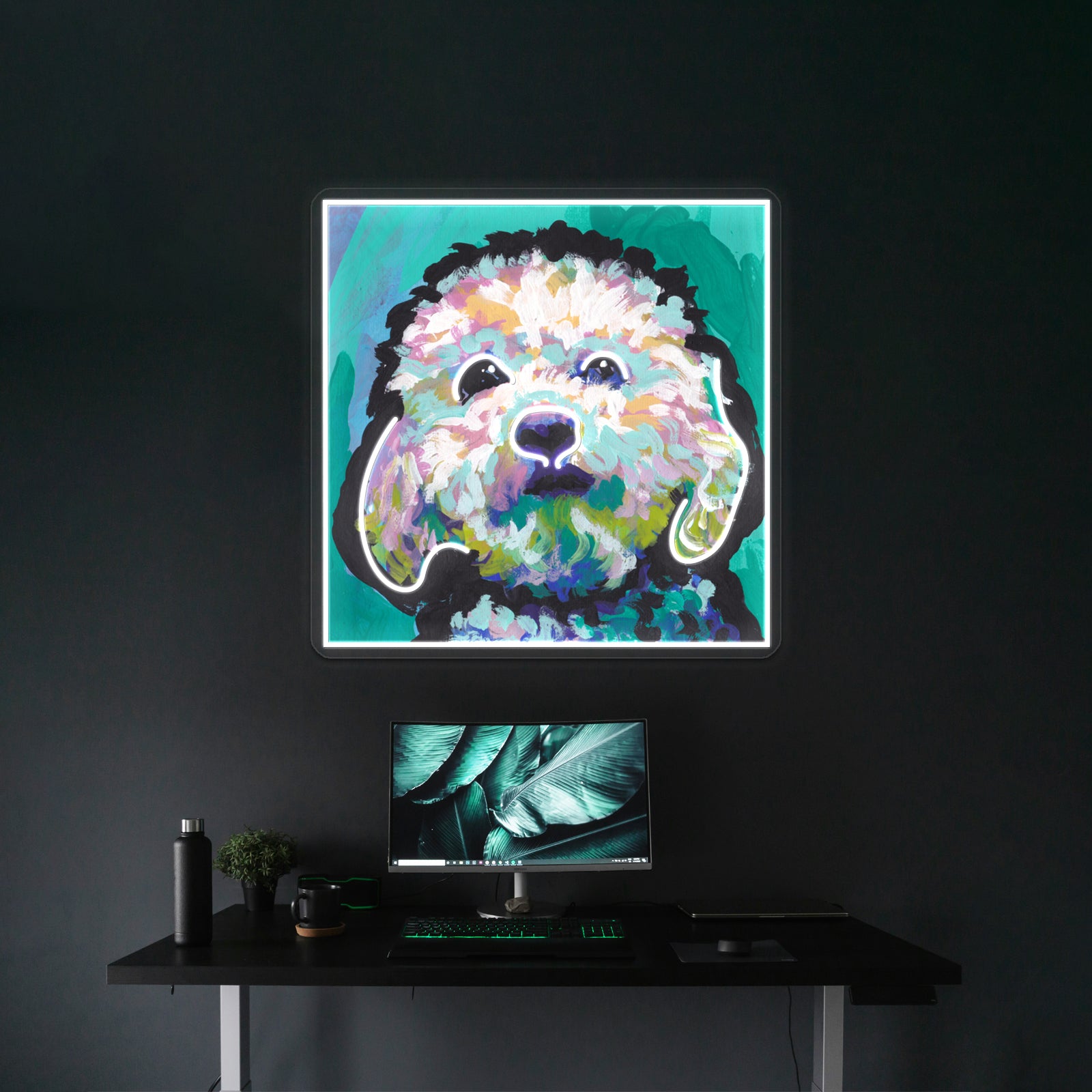 Poodle Maltipoo Colorful Pop Dog Artwork Led Neon Signs Custom | Shineneon