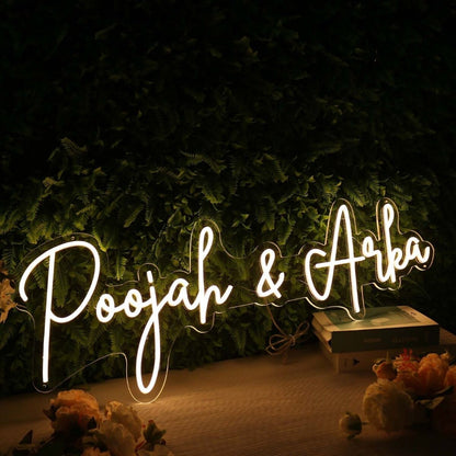 Poojah And Arka Yellow Led Neon Sign - Shineneon