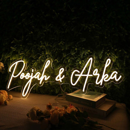 Poojah And Arka Yellow Led Neon Sign - Shineneon