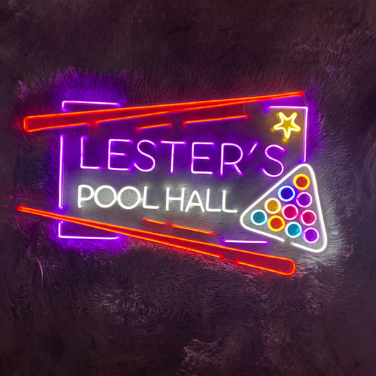 Pool Hall Neon Sign