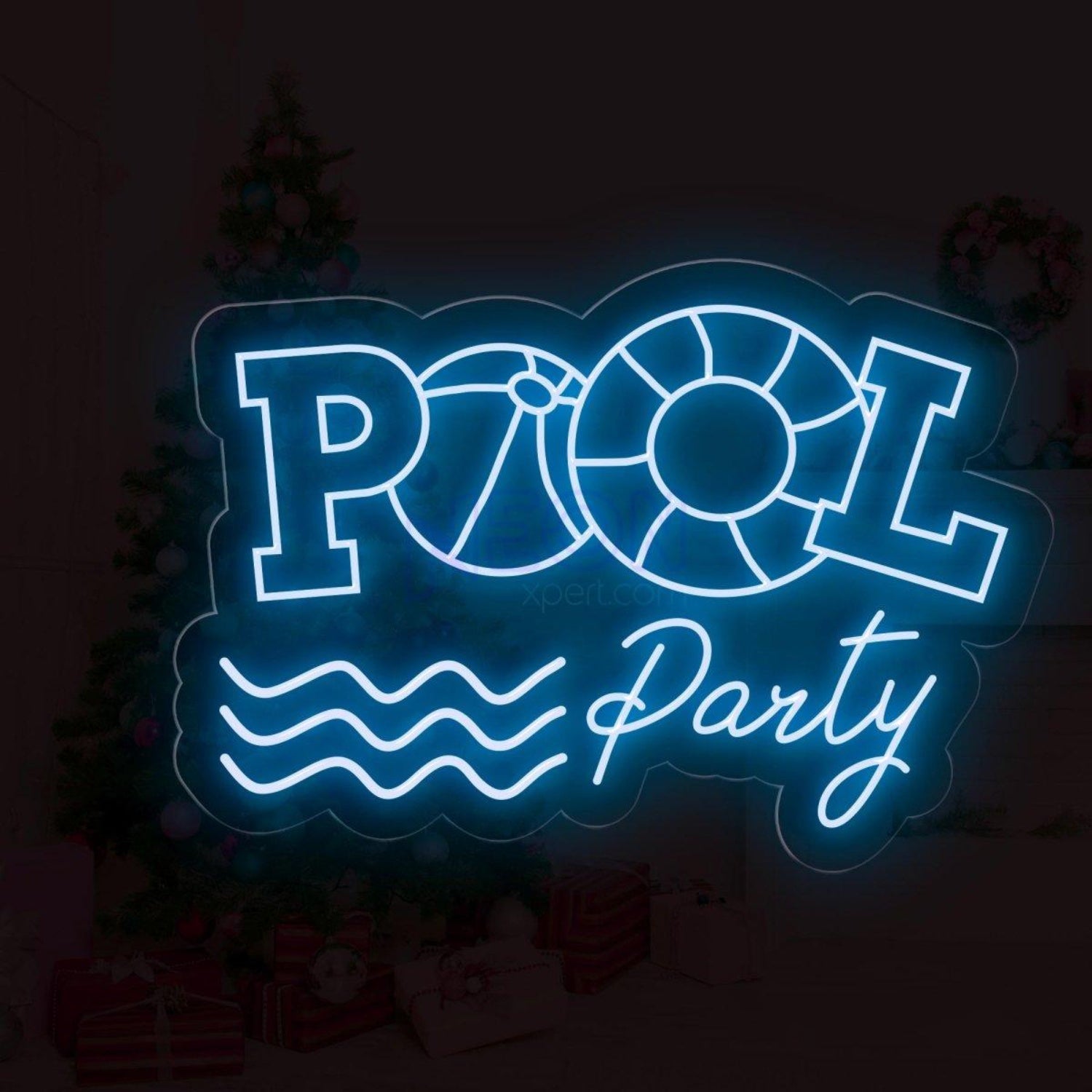 Pool Party Led Neon Sign With Floating Ring And Waves For Indoor Celebration Decor | Shineneon