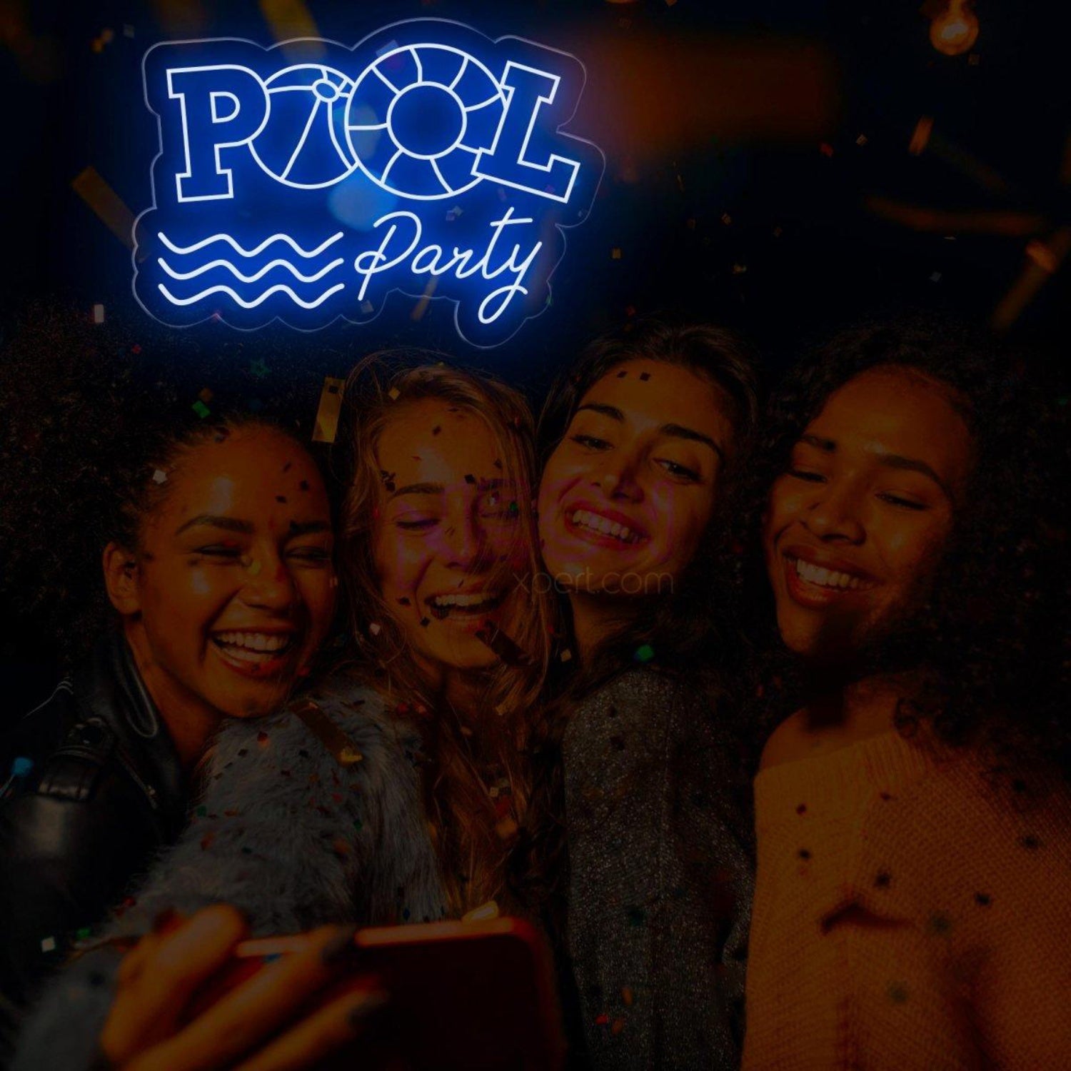 Pool Party Led Neon Sign With Floating Ring And Waves For Indoor Celebration Decor | Shineneon