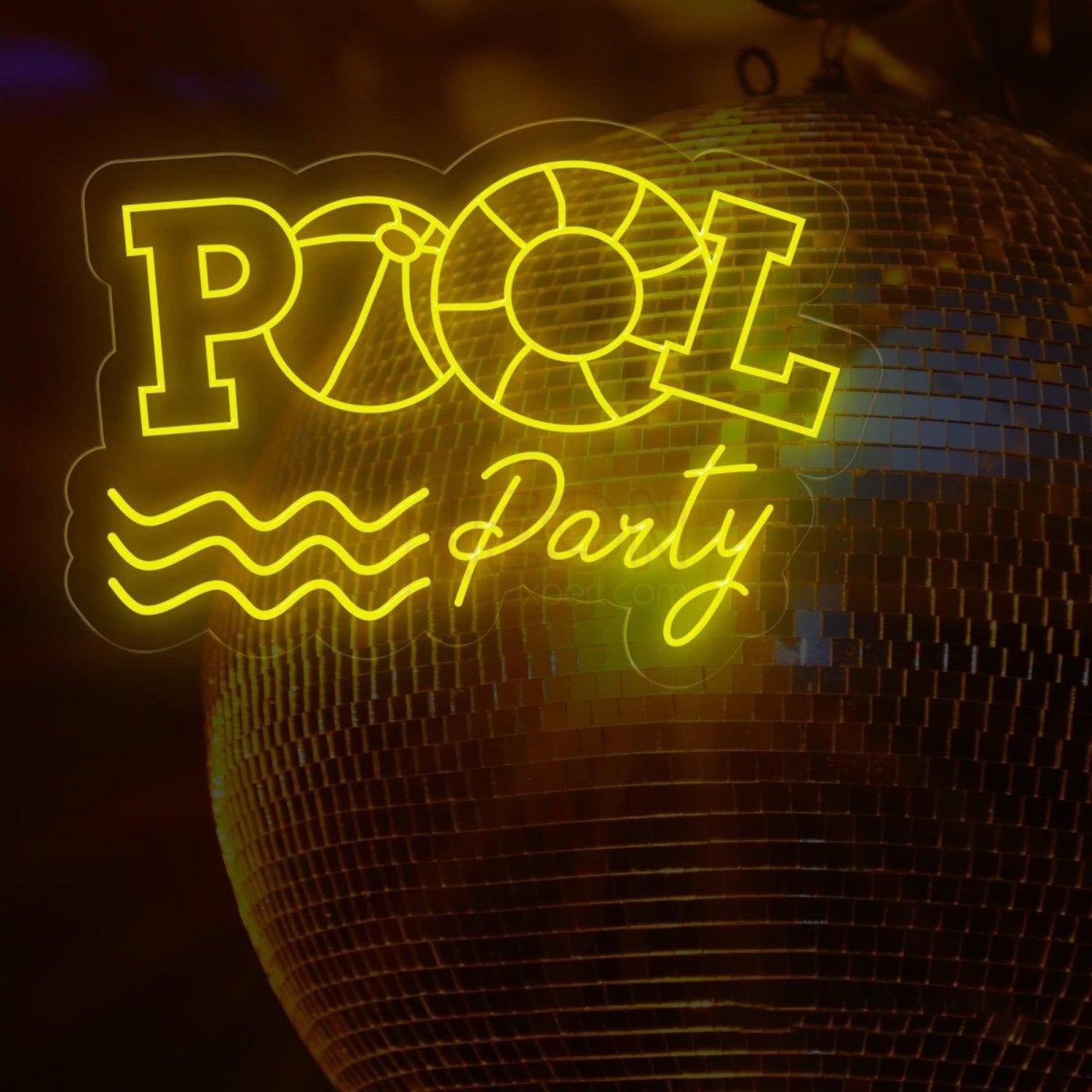 Pool Party Led Neon Sign With Floating Ring And Waves For Indoor Celebration Decor | Shineneon