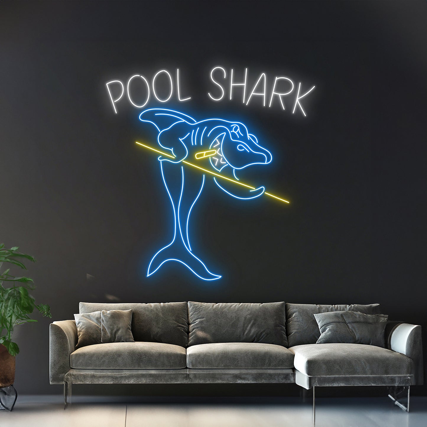 Pool Shark Neon Sign Billiard Shark Led Sign