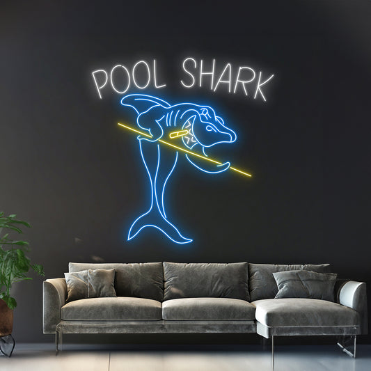 Pool Shark Neon Sign Billiard Shark Led Sign