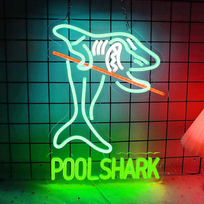 Pool Shark Playing Billiards Neon Sign | Shineneon