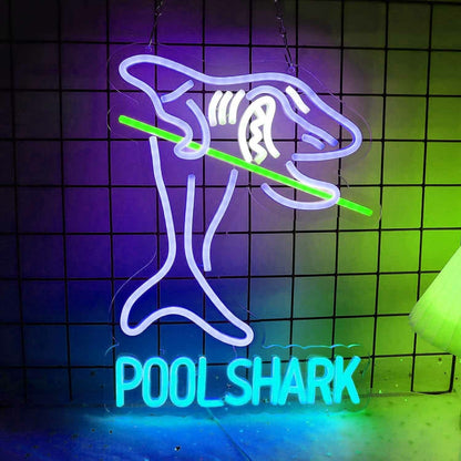 Pool Shark Playing Billiards Neon Sign | Shineneon