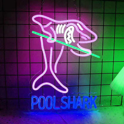 Pool Shark Playing Billiards Neon Sign | Shineneon