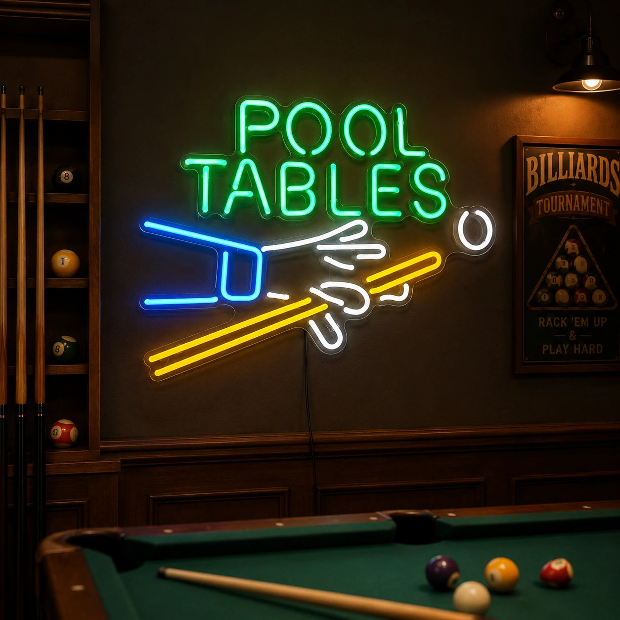 Pool Tables Neon Sign LED Neon Sign real lifestyle scene