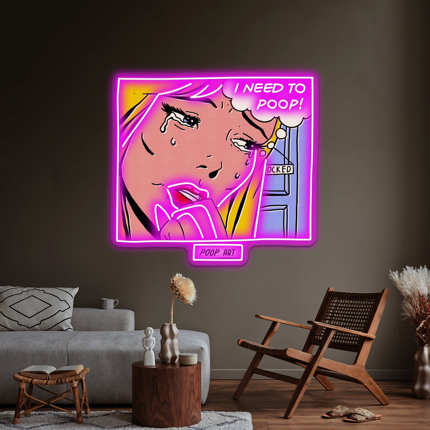 Poop Art Pop Artwork Led Neon Signs Custom