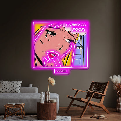 Poop Art Pop Artwork Led Neon Signs Custom