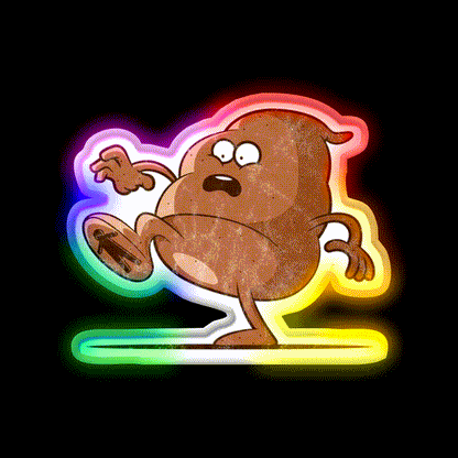 Poop Stepping On Person Step In Poop Man Cave Bar Led Neon Sign Rgb Color