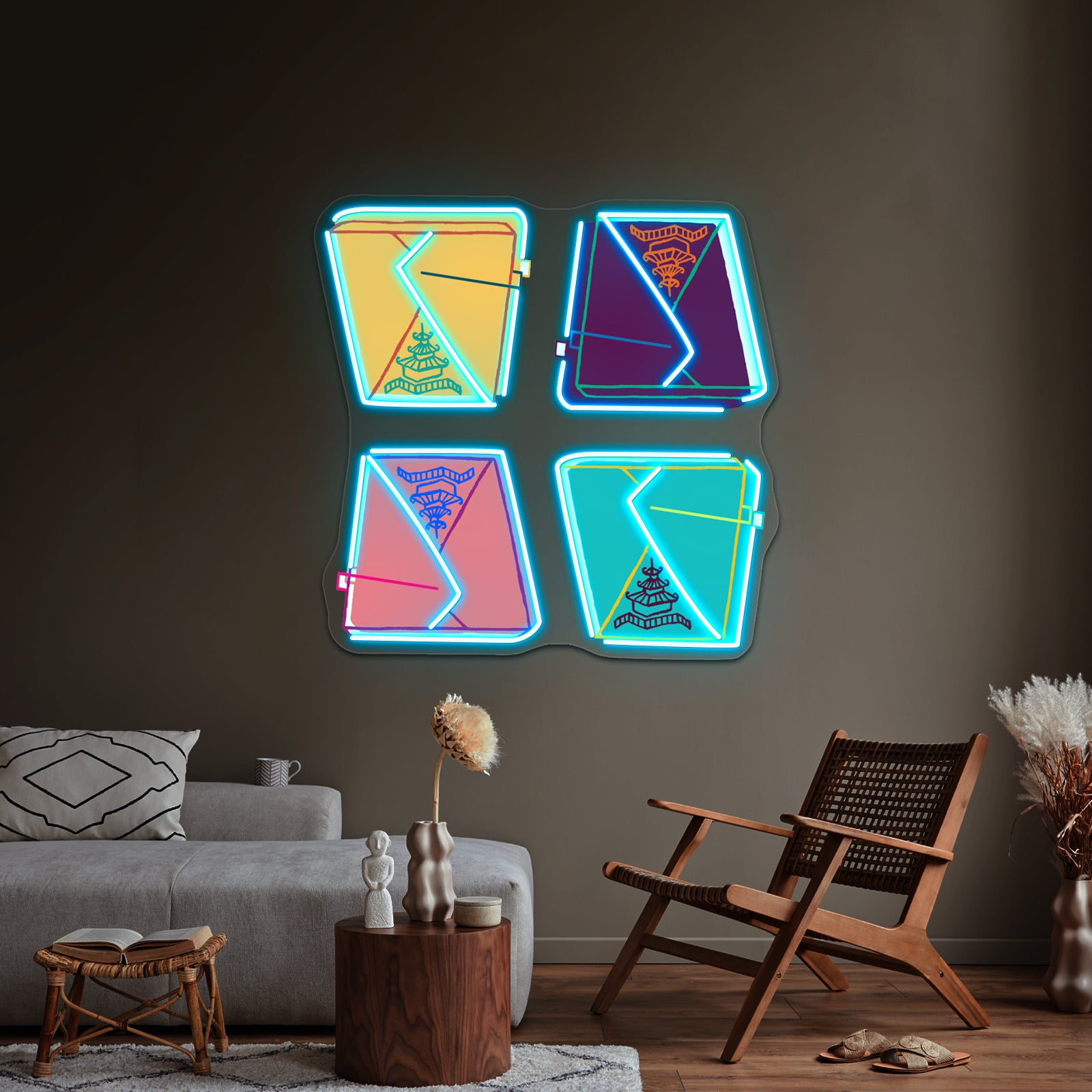 Pop Art Chinese Takeout Artwork Led Neon Signs Custom | Shineneon