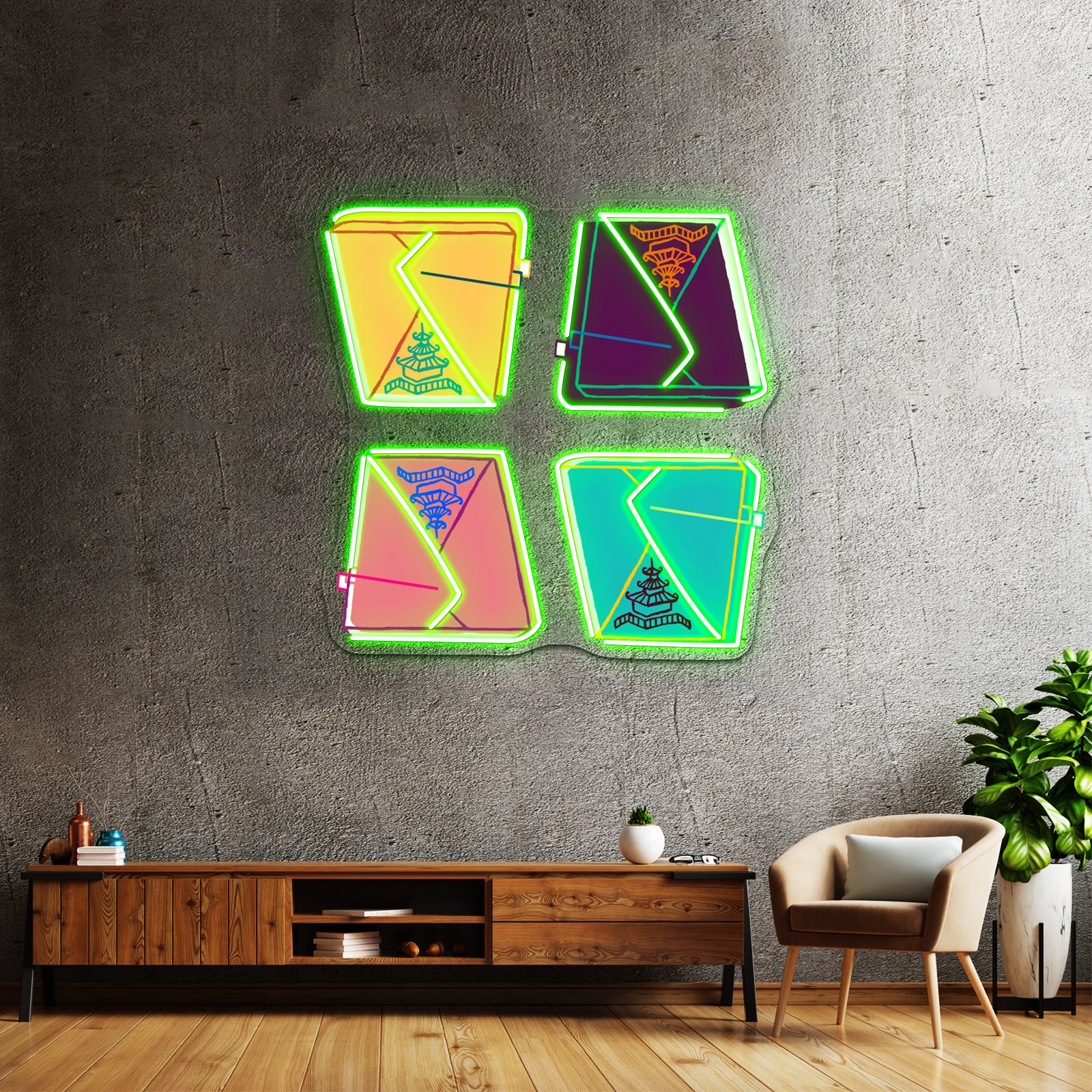 Pop Art Chinese Takeout Artwork Led Neon Signs Custom | Shineneon