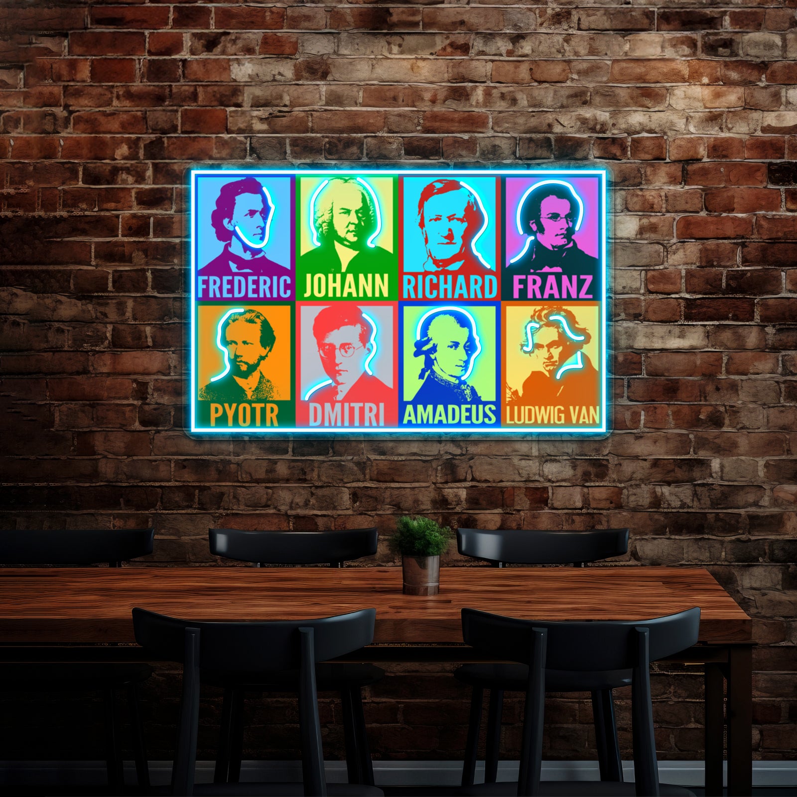 Pop Art Composers Artwork Led Neon Signs Custom | Shineneon