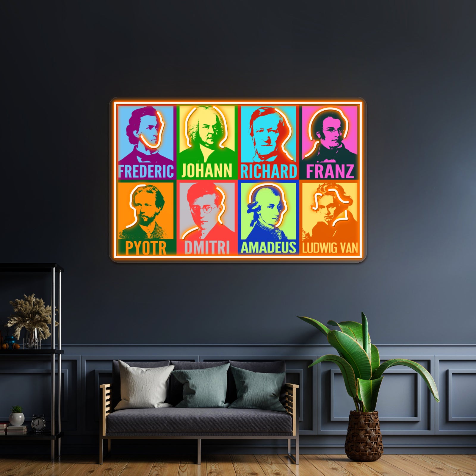 Pop Art Composers Artwork Led Neon Signs Custom | Shineneon