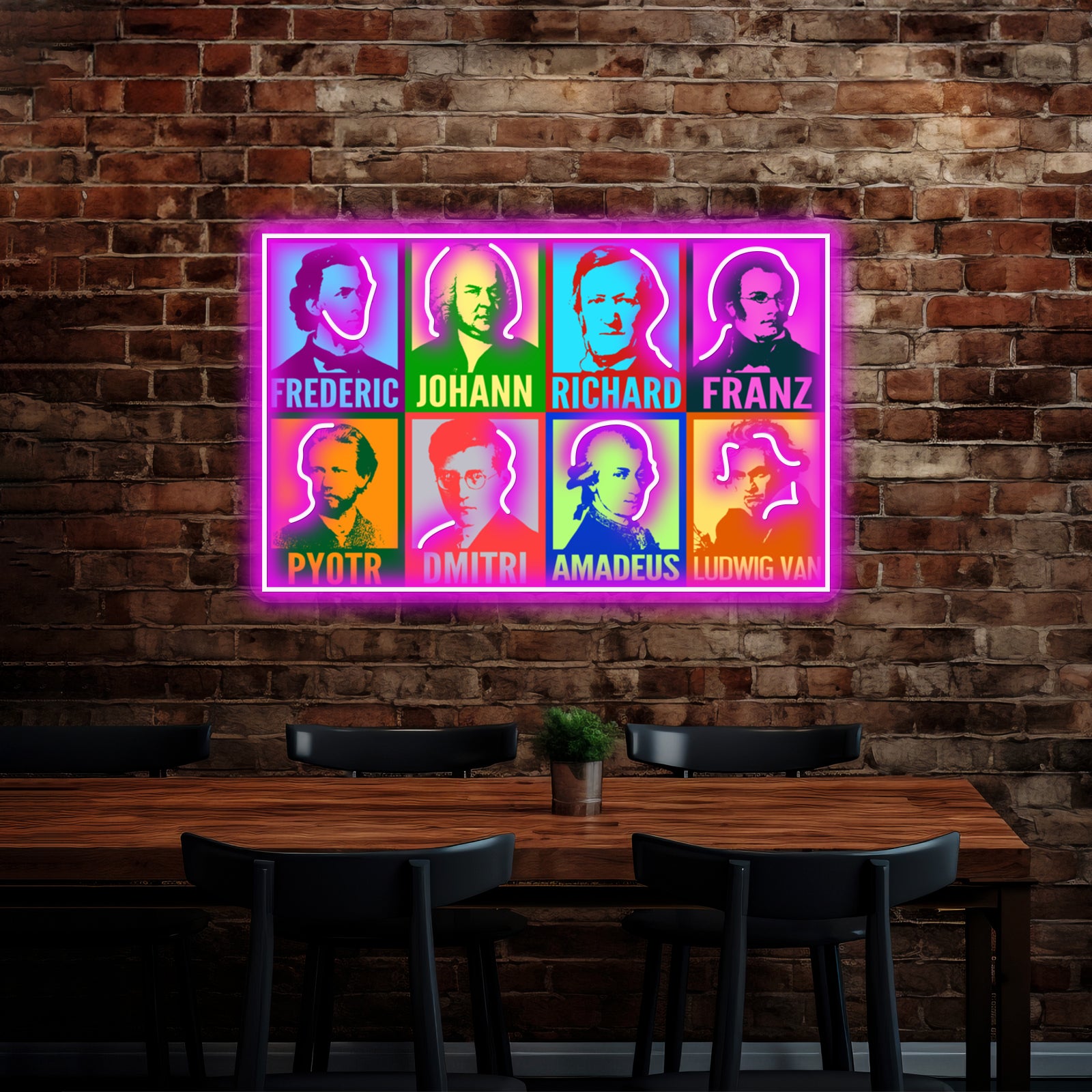 Pop Art Composers Artwork Led Neon Signs Custom | Shineneon