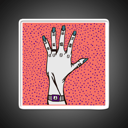 Pop Art Hand Polka Dots Nail Salon Led Neon Sign Rgb Color - Shineneon