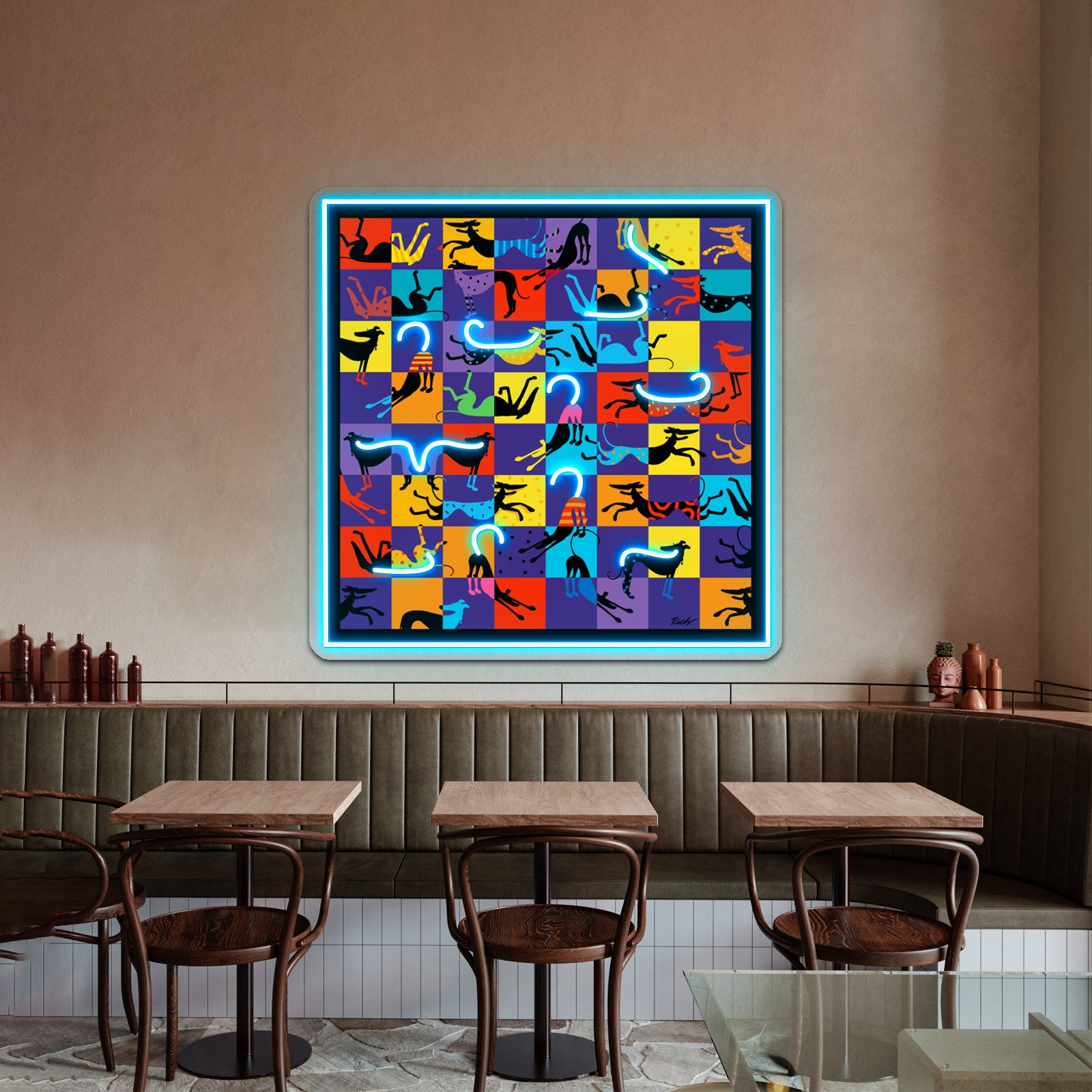 Pop Art Hounds Artwork Led Neon Signs Custom | Shineneon