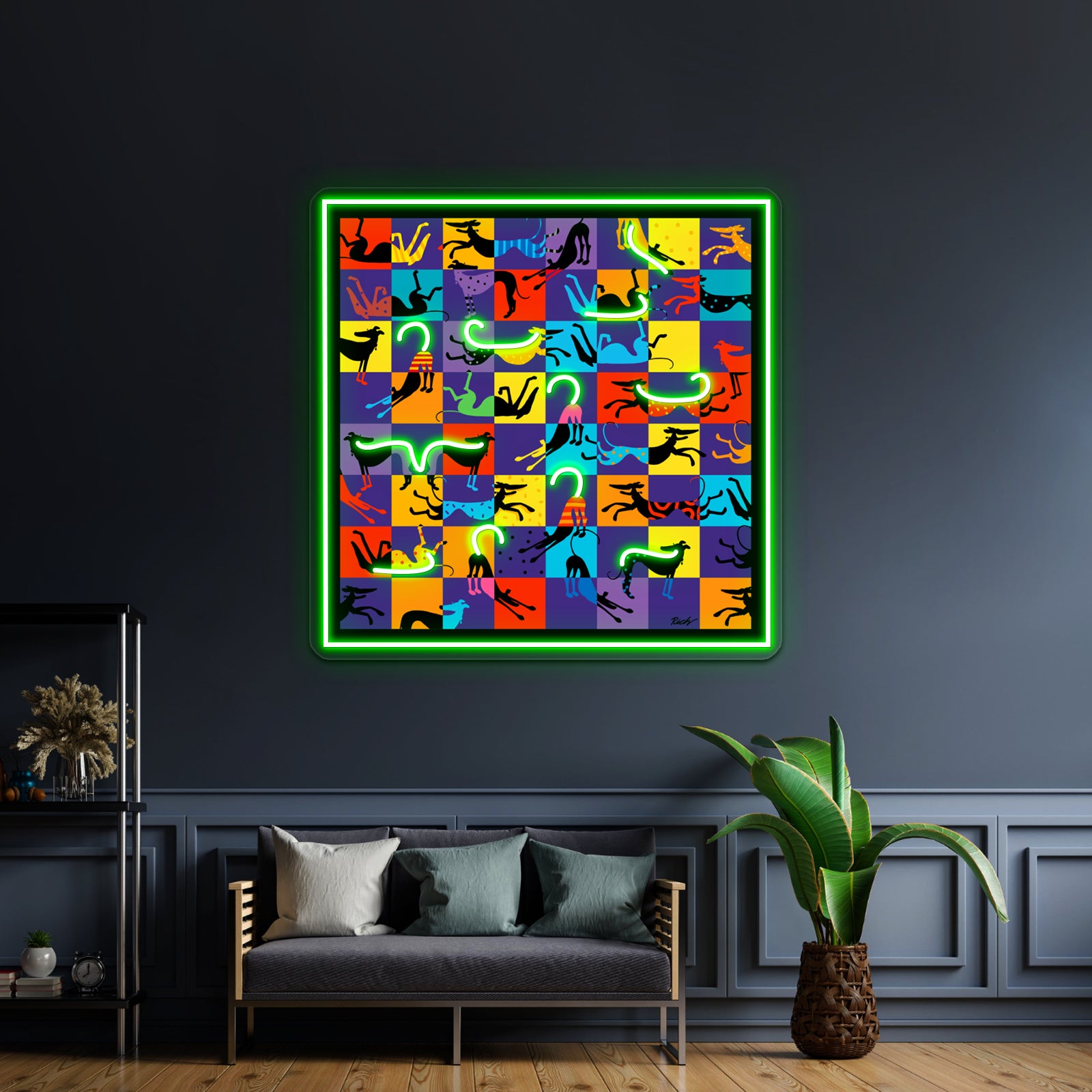 Pop Art Hounds Artwork Led Neon Signs Custom | Shineneon