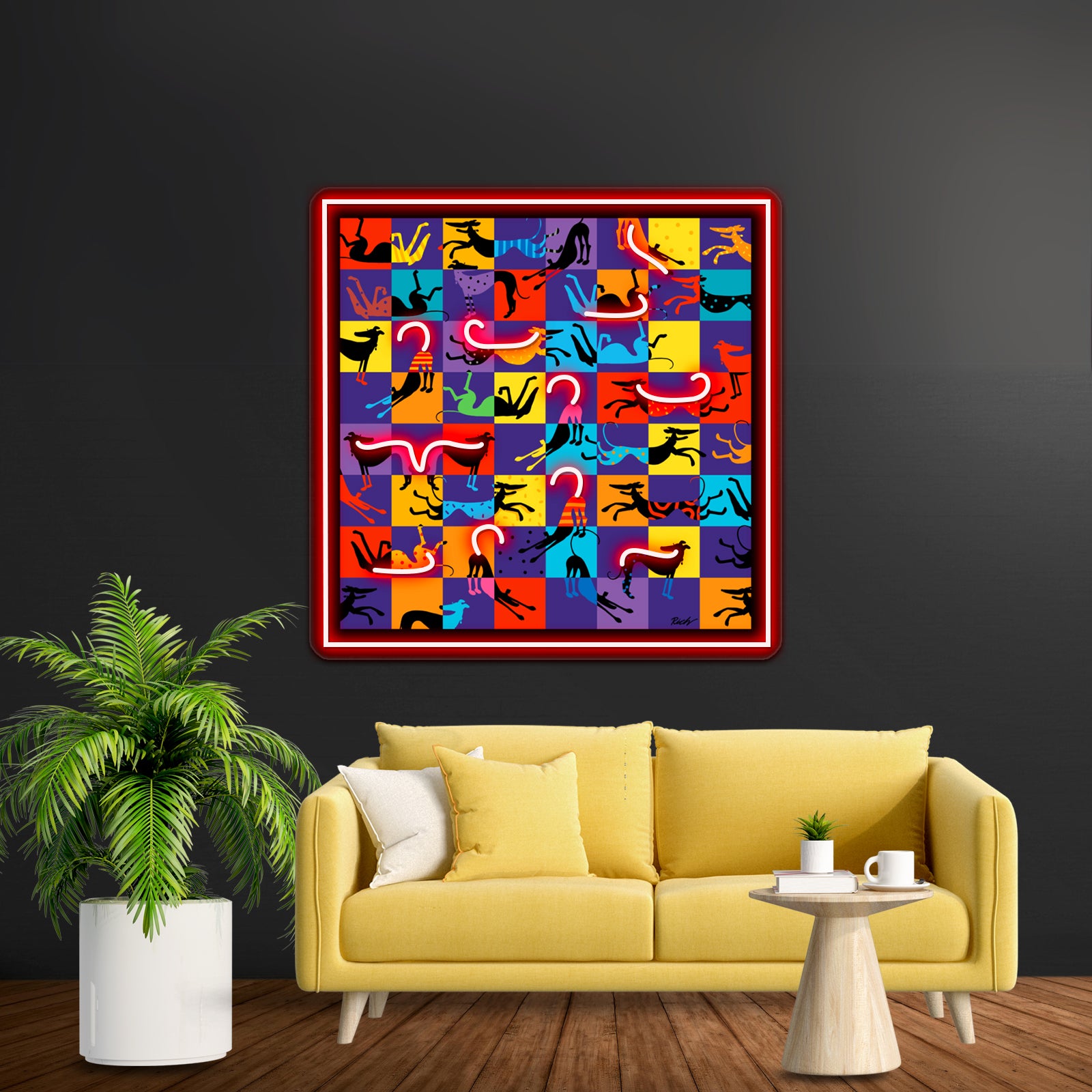 Pop Art Hounds Artwork Led Neon Signs Custom | Shineneon