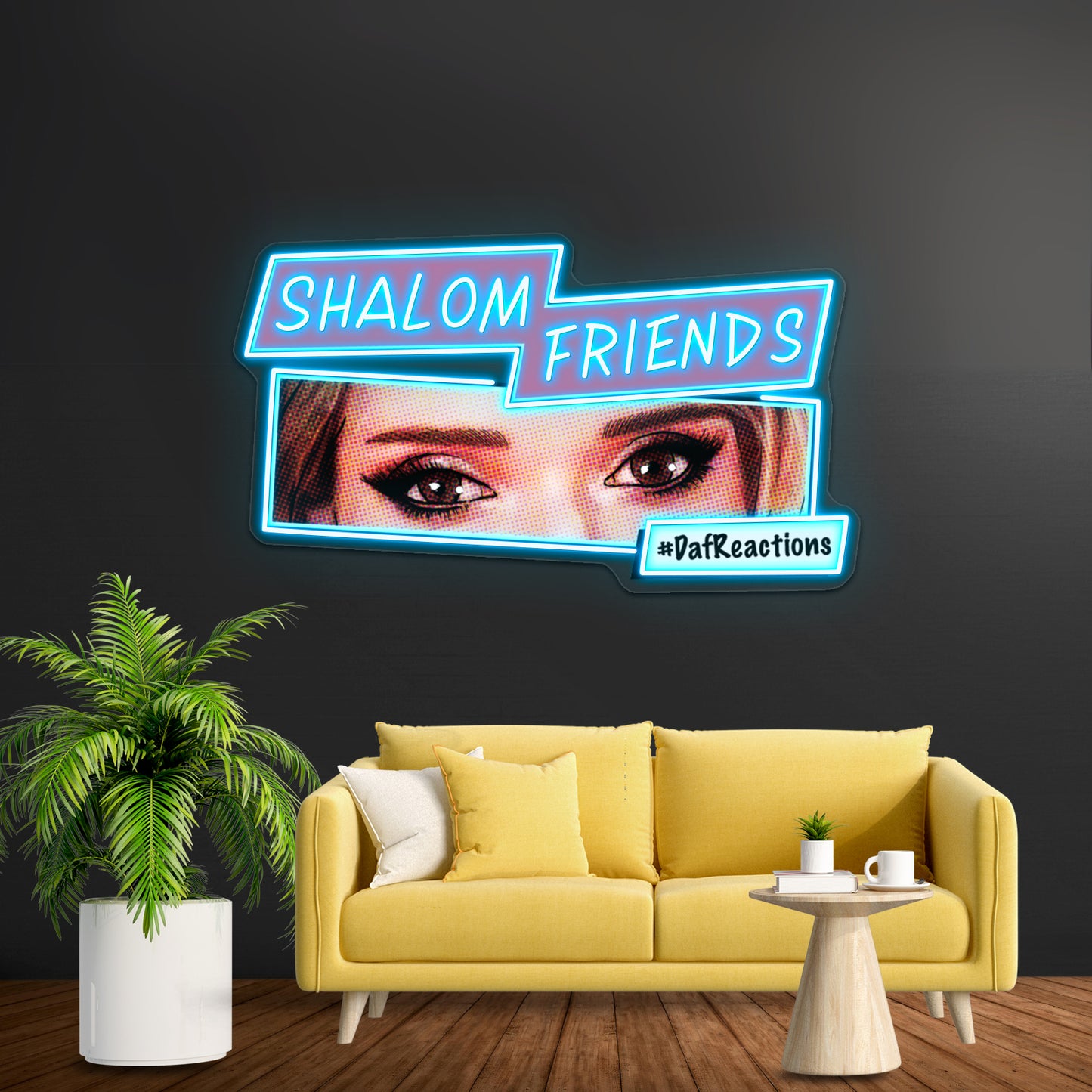 Pop Art Shalom Friends Artwork Led Neon Signs Custom