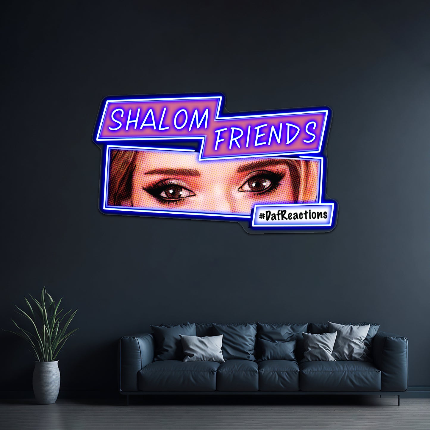 Pop Art Shalom Friends Artwork Led Neon Signs Custom