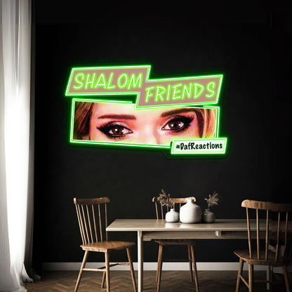 Pop Art Shalom Friends Artwork Led Neon Signs Custom