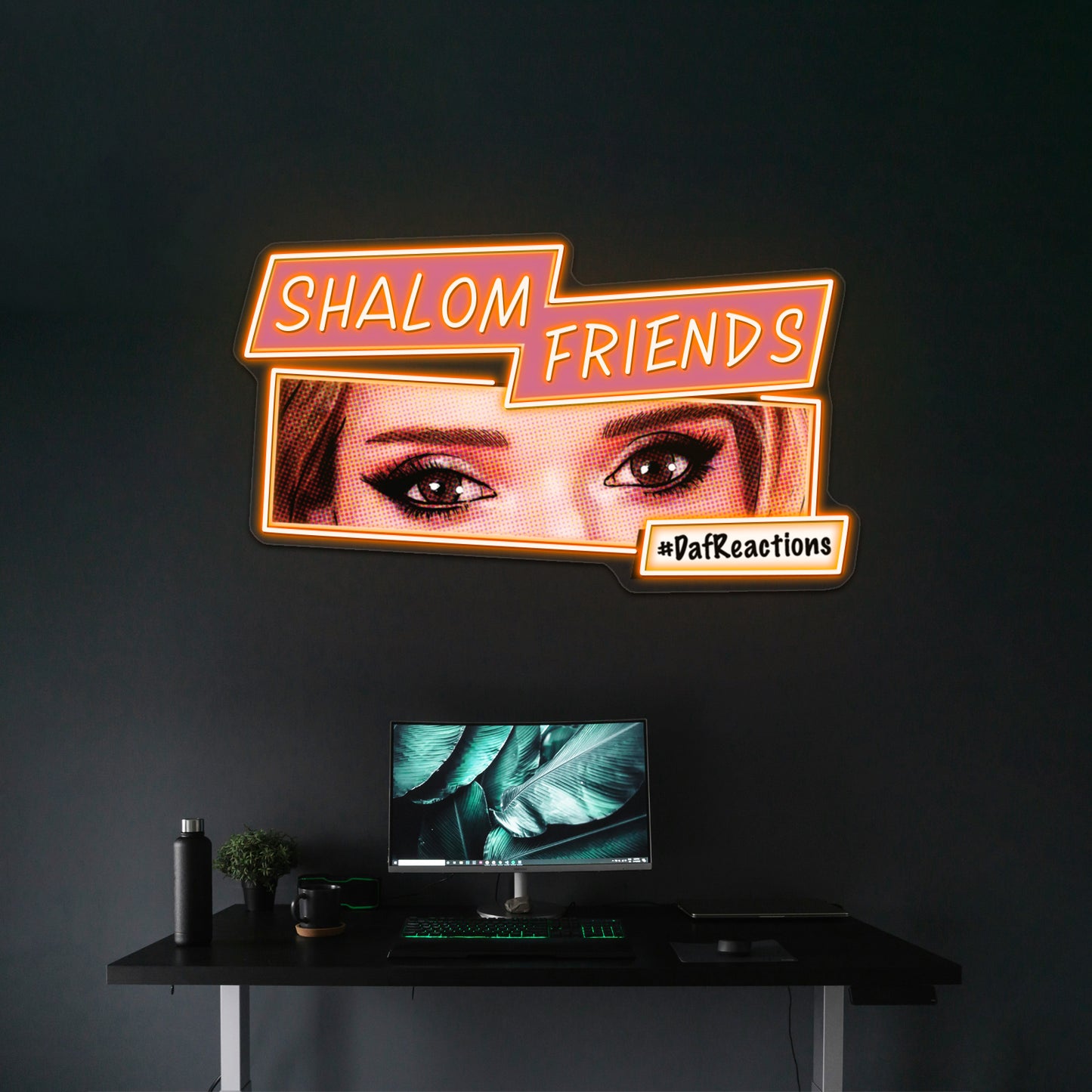 Pop Art Shalom Friends Artwork Led Neon Signs Custom