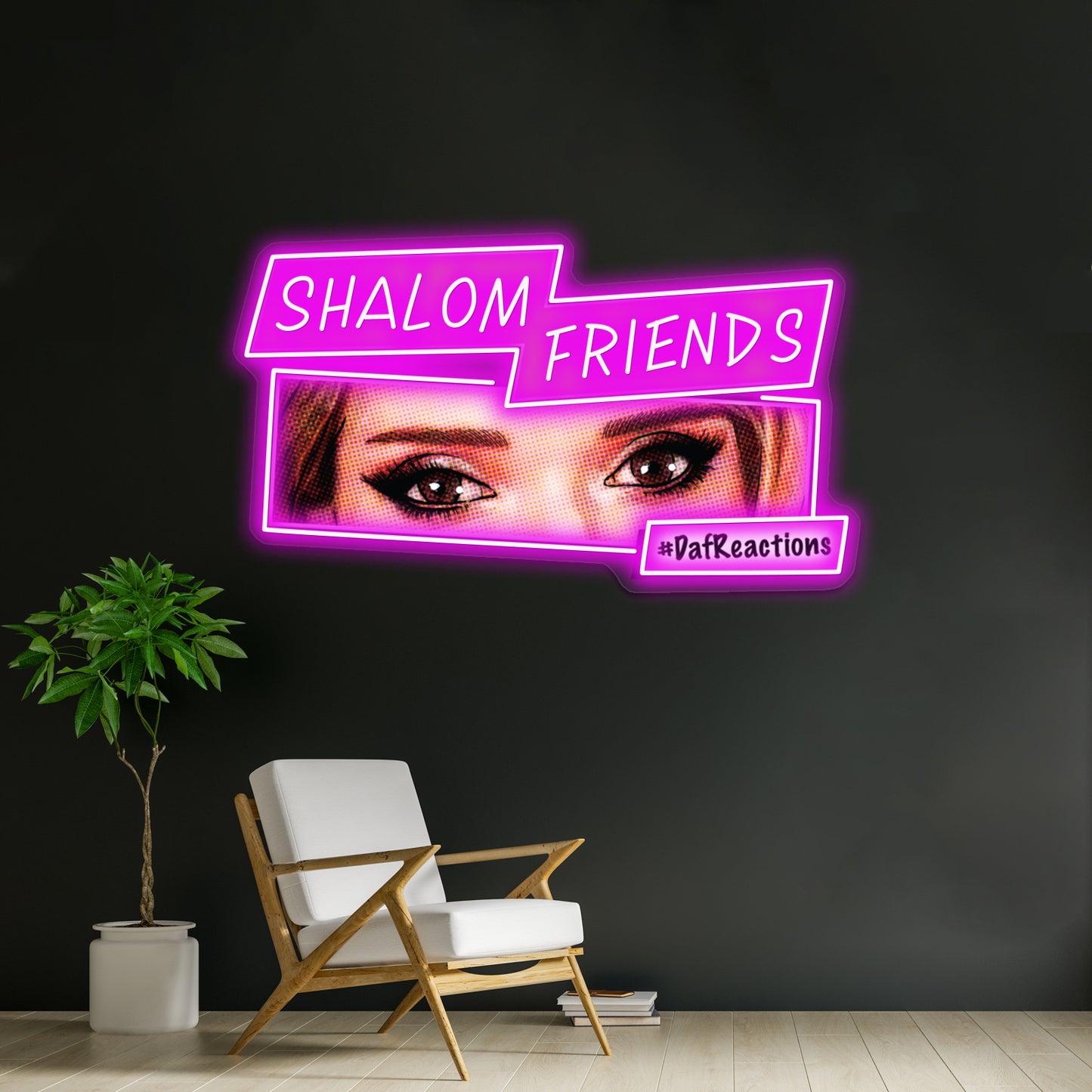 Pop Art Shalom Friends Artwork Led Neon Signs Custom