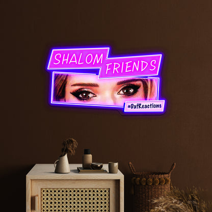 Pop Art Shalom Friends Artwork Led Neon Signs Custom