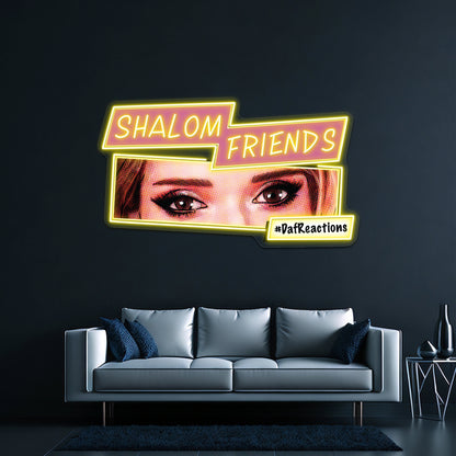 Pop Art Shalom Friends Artwork Led Neon Signs Custom