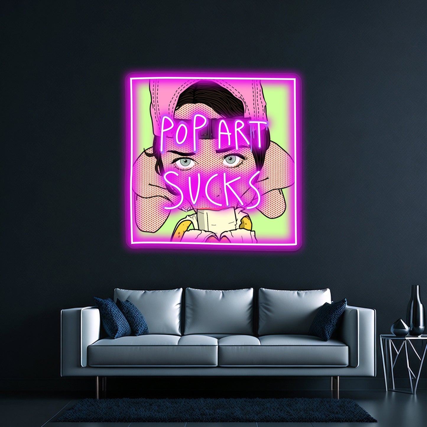 Pop Art Sucks Artwork Led Neon Signs Custom