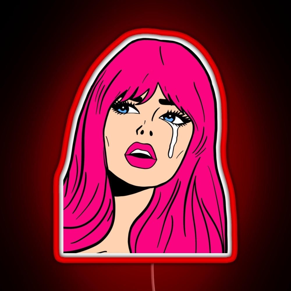Pop Art Woman Sticker Rgb Neon Sign - Shineneon