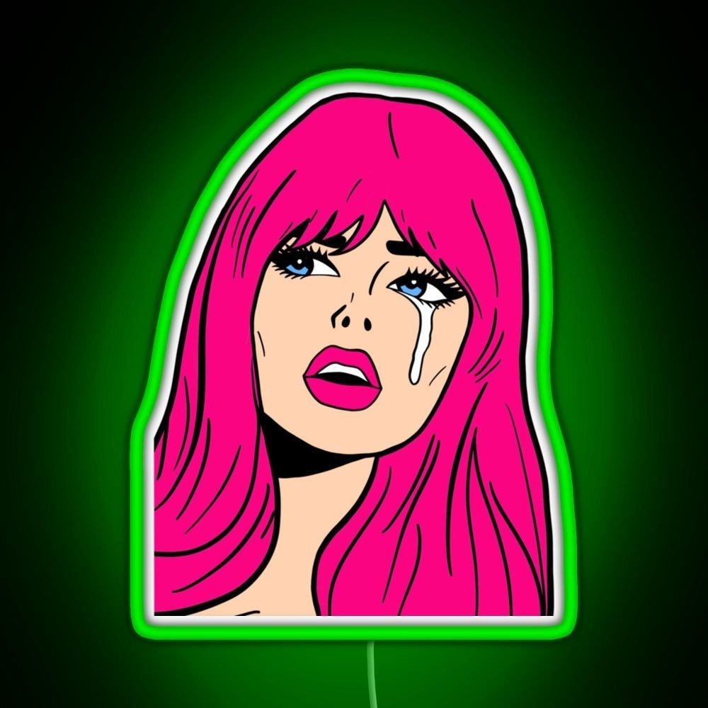Pop Art Woman Sticker Rgb Neon Sign - Shineneon