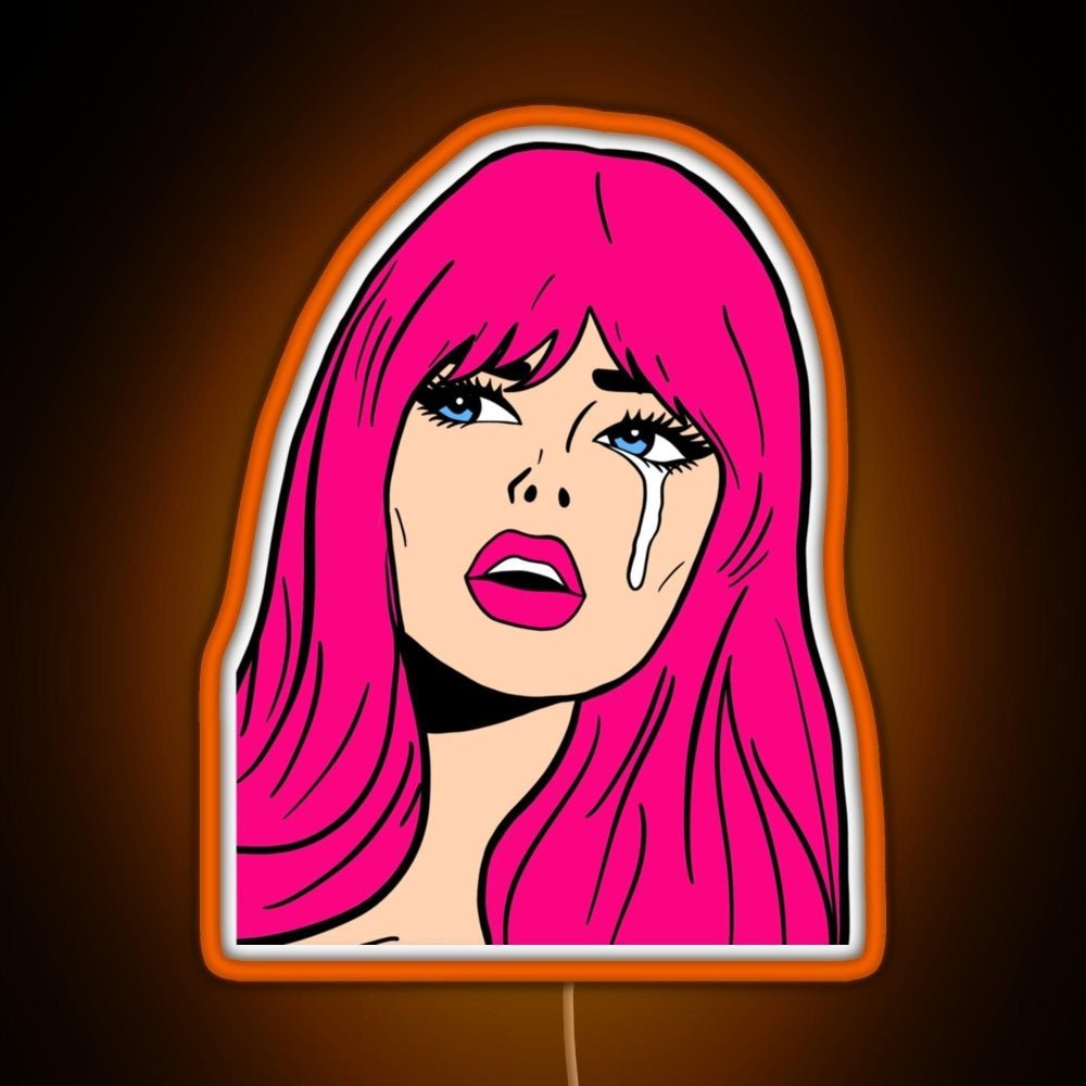 Pop Art Woman Sticker Rgb Neon Sign - Shineneon