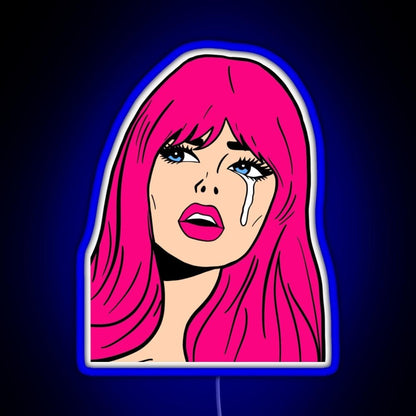 Pop Art Woman Sticker Rgb Neon Sign - Shineneon